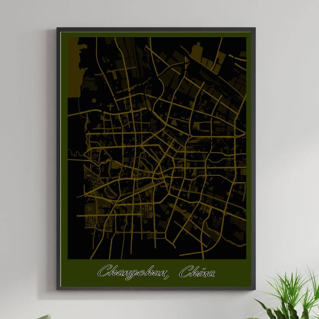 COLOURED ROAD MAP OF CHANGCHUN, CHINA BY MAPBAKES