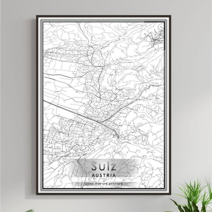 ROAD MAP OF SULZ, AUSTRIA BY MAPBAKES