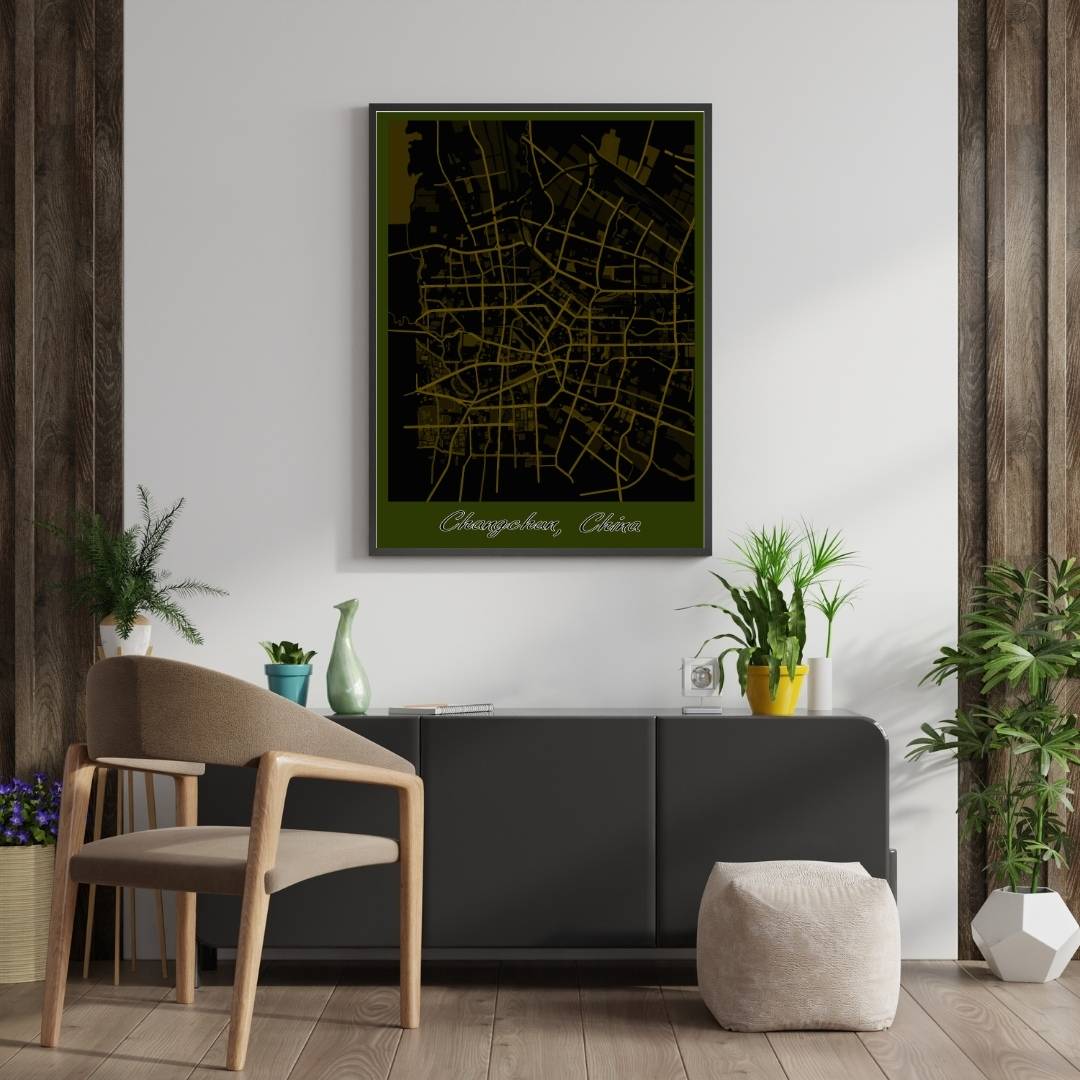 COLOURED ROAD MAP OF CHANGCHUN, CHINA BY MAPBAKES