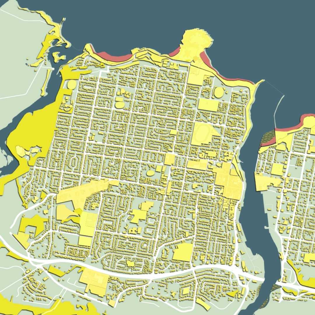 COLOURED ROAD MAP OF DEVONPORT, TASMANIA BY MAPBAKES