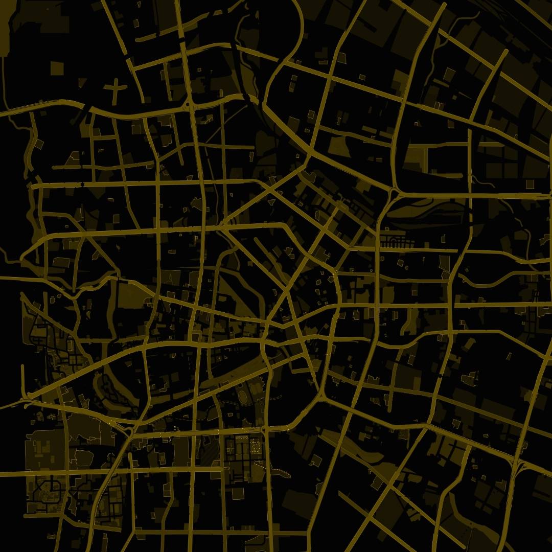 COLOURED ROAD MAP OF CHANGCHUN, CHINA BY MAPBAKES