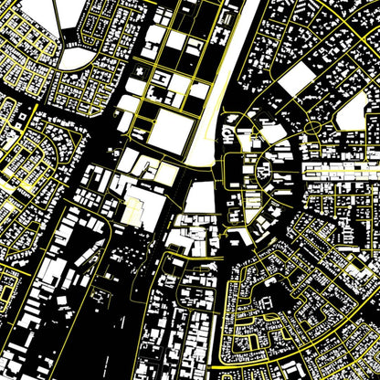COLOURED ROAD MAP OF GABORONE, BOTSWANA BY MAPBAKES