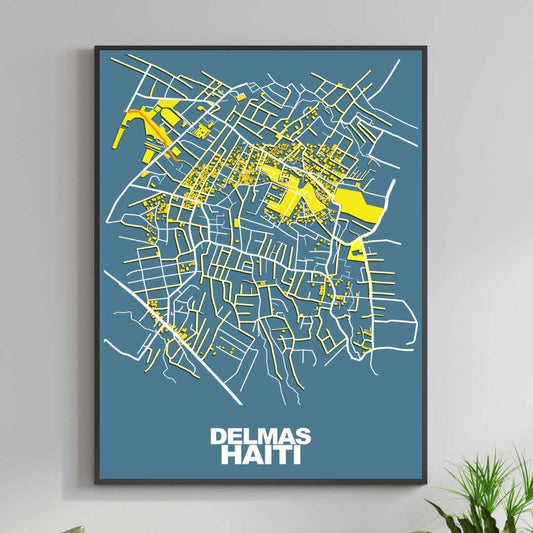 COLOURED ROAD MAP OF DELMAS, HAITI BY MAPBAKES