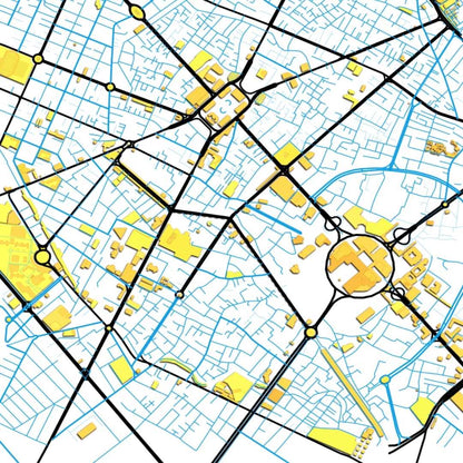 COLOURED ROAD MAP OF MASHHAD, IRAN BY MAPBAKES