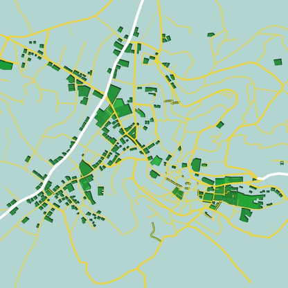 COLOURED ROAD MAP OF BETHLEHEM, PALESTINE BY MAPBAKES