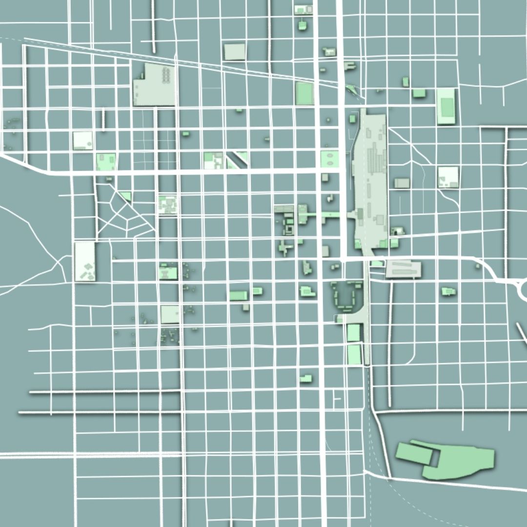 COLOURED ROAD MAP OF UYUNI, BOLIVIA BY MAPBAKES
