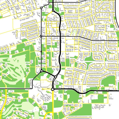 COLOURED ROAD MAP OF FREEPORT, BAHAMAS BY MAPBAKES