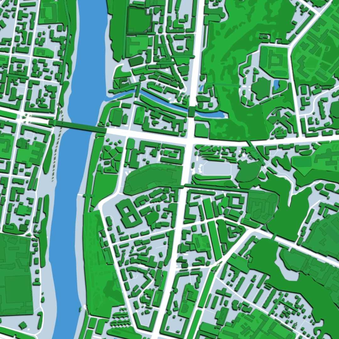 COLOURED ROAD MAP OF VITEBSK, BELARUS BY MAPBAKES