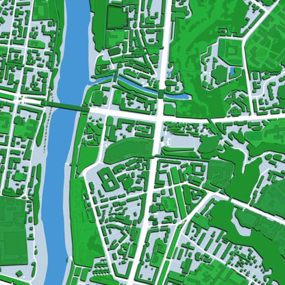 COLOURED ROAD MAP OF VITEBSK, BELARUS BY MAPBAKES