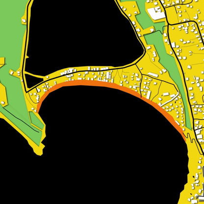 COLOURED ROAD MAP OF SANDY GROUND, ANGUILLA BY MAPBAKES