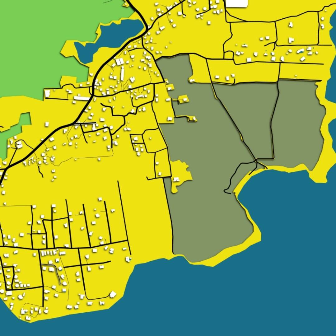 COLOURED ROAD MAP OF EAST END, ANGUILLA BY MAPBAKES