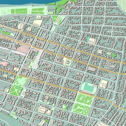 COLOURED ROAD MAP OF BENDER, MOLDOVA BY MAPBAKES