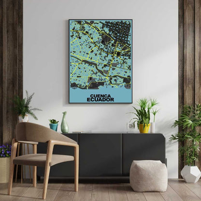 COLOURED ROAD MAP OF CUENCA, ECUADOR BY MAPBAKES