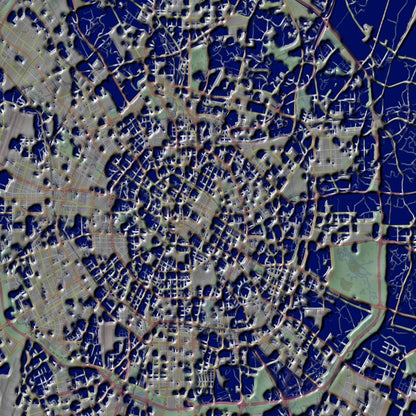 COLOURED ROAD MAP OF CHENGDU, CHINA BY MAPBAKES
