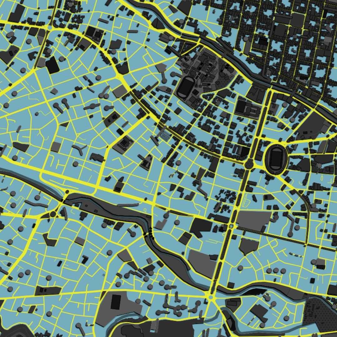 COLOURED ROAD MAP OF CUENCA, ECUADOR BY MAPBAKES