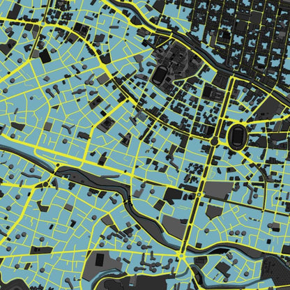 COLOURED ROAD MAP OF CUENCA, ECUADOR BY MAPBAKES