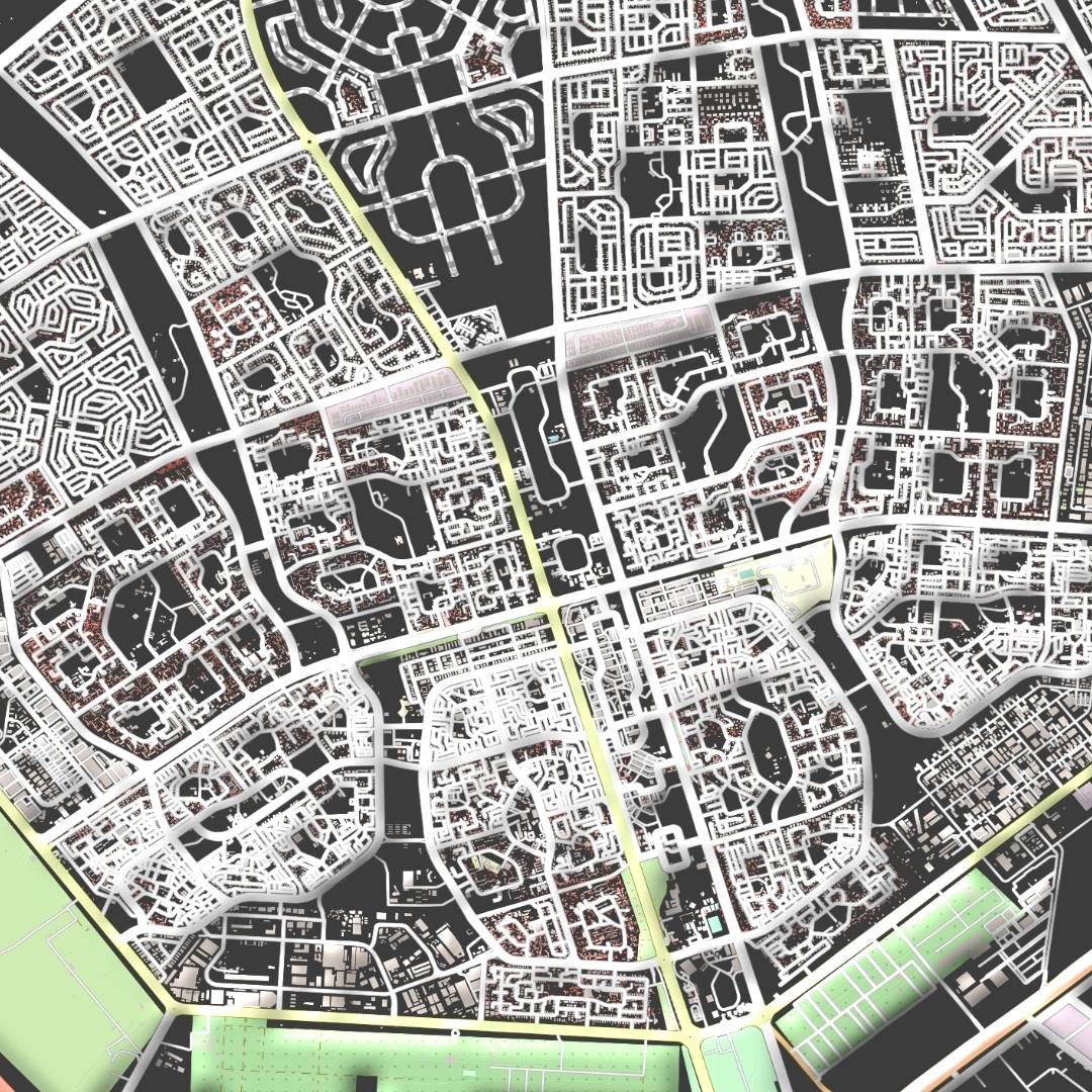 COLOURED ROAD MAP OF 10TH OF RAMADAN CITY, EGYPT BY MAPBAKES