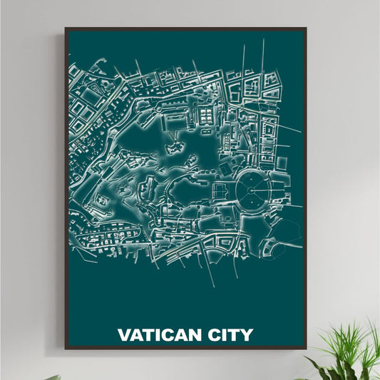 COLOURED ROAD MAP OF VATICAN CITY, VATICAN BY MAPBAKES