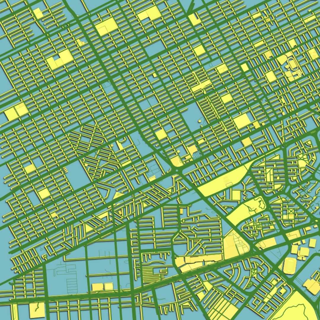 COLOURED ROAD MAP OF CANCUN, MEXICO BY MAPBAKES