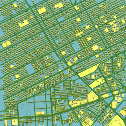 COLOURED ROAD MAP OF CANCUN, MEXICO BY MAPBAKES