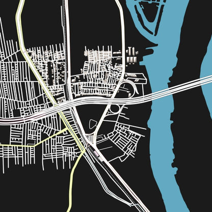COLOURED ROAD MAP OF GIZA, EGYPT BY MAPBAKES