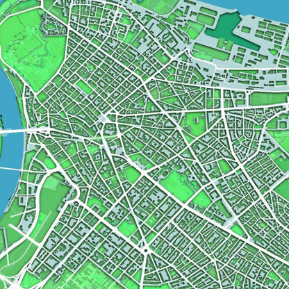 COLOURED ROAD MAP OF BELGRADE, SERBIA BY MAPBAKES
