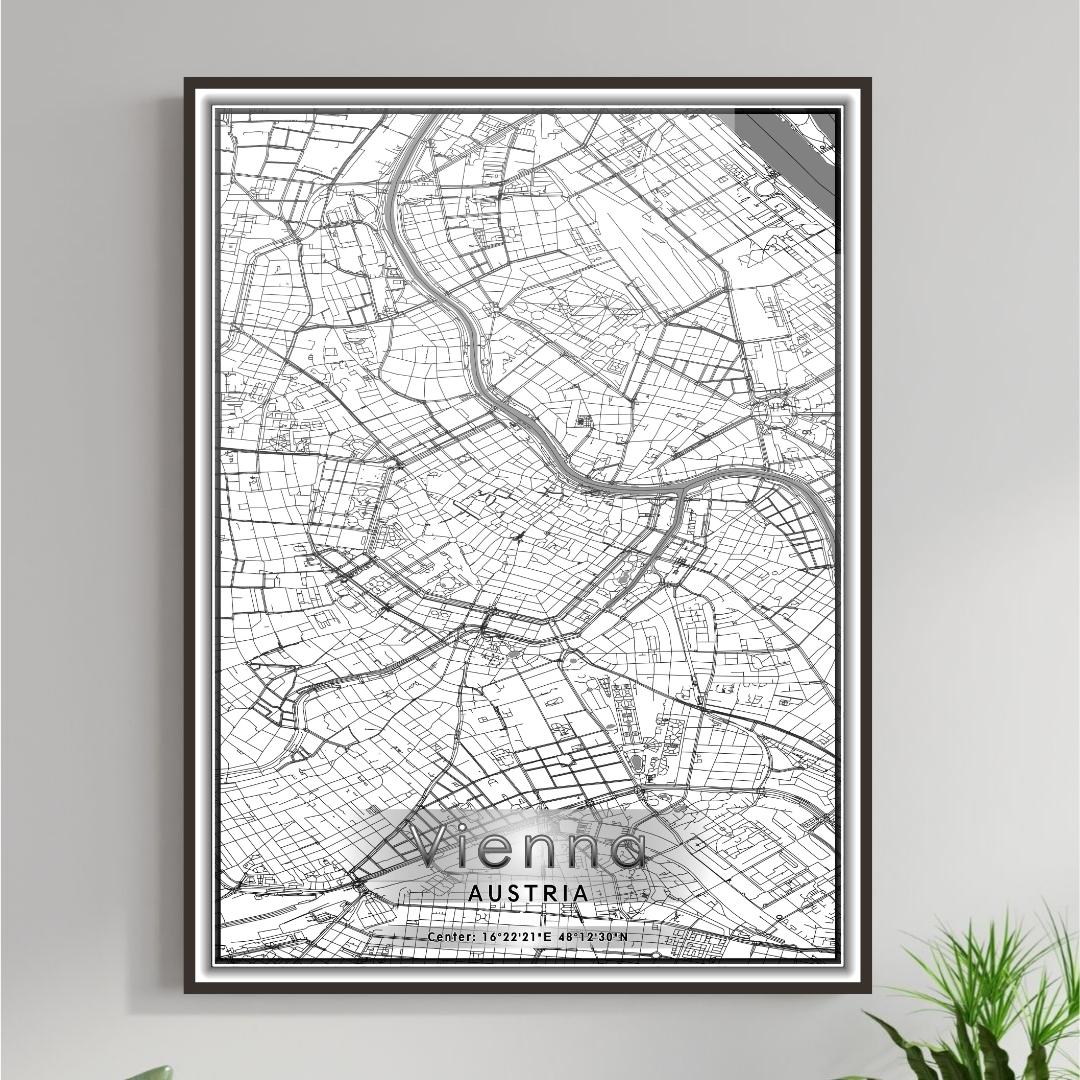 ROAD MAP OF VIENNA, AUSTRIA BY MAPBAKES