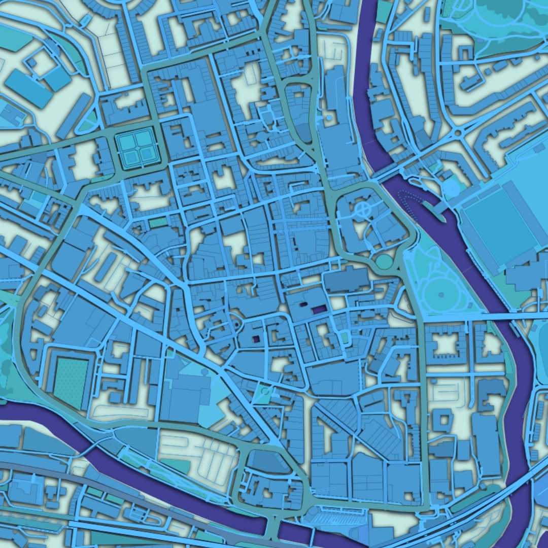 COLOURED ROAD MAP OF BATH, ENGLAND BY MAPBAKES