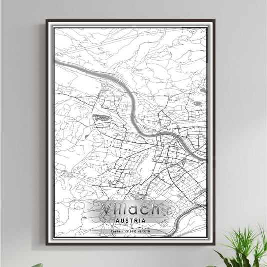 ROAD MAP OF VILLACH, AUSTRIA BY MAPBAKES