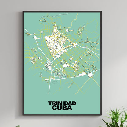 COLOURED ROAD MAP OF TRINIDAD, CUBA BY MAPBAKES