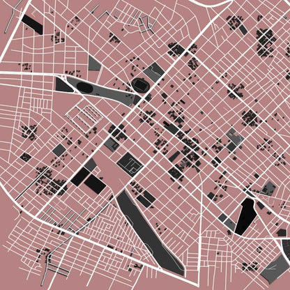 COLOURED ROAD MAP OF MACHALA, ECUADOR BY MAPBAKES