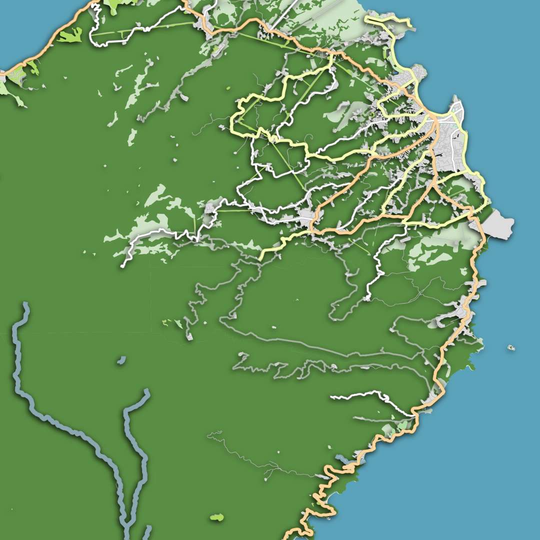 COLOURED ROAD MAP OF SAO TOME CITY BY MAPBAKES