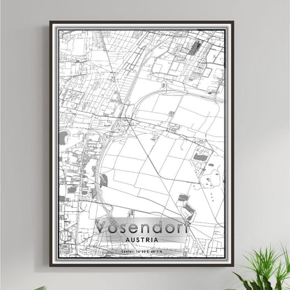 ROAD MAP OF VOSENDORF, AUSTRIA BY MAPBAKES