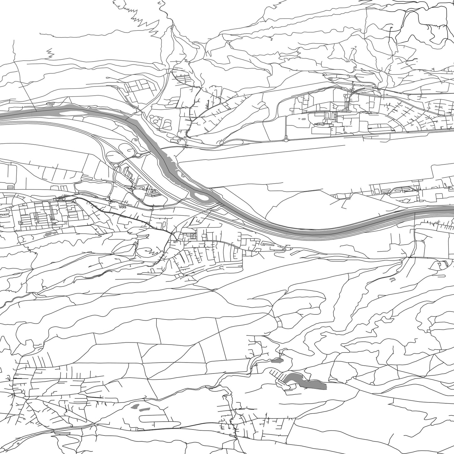 ROAD MAP OF VOLS, AUSTRIA BY MAPBAKES