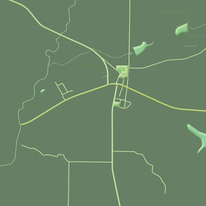 COLOURED ROAD MAP OF FUNSTON, GEORGIA BY MAPBAKES