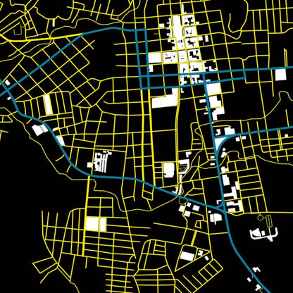 COLOURED ROAD MAP OF DANLI, HONDURAS BY MAPBAKES