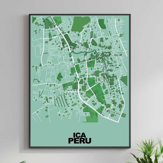 COLOURED ROAD MAP OF ICA, PERU BY MAPBAKES