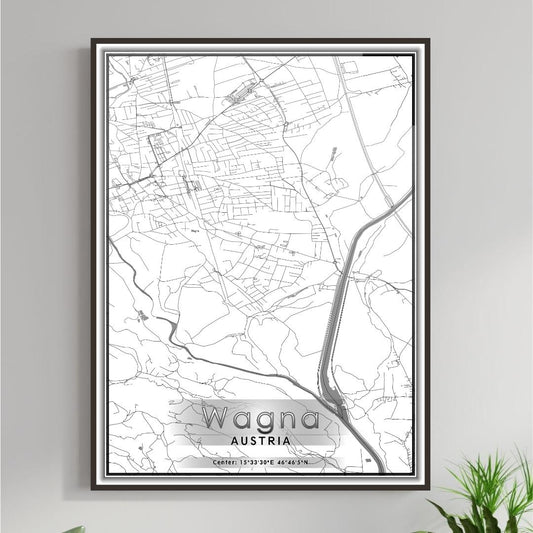 ROAD MAP OF WAGNA, AUSTRIA BY MAPBAKES