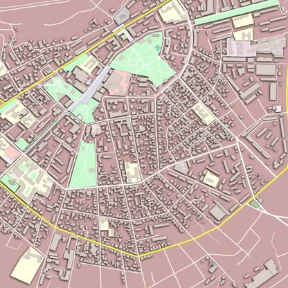 COLOURED ROAD MAP OF BALTI, MOLDOVA BY MAPBAKES