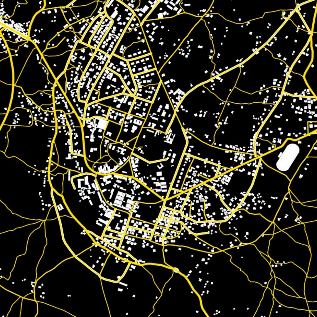 COLOURED ROAD MAP OF RUTANA, BURUNDI BY MAPBAKES