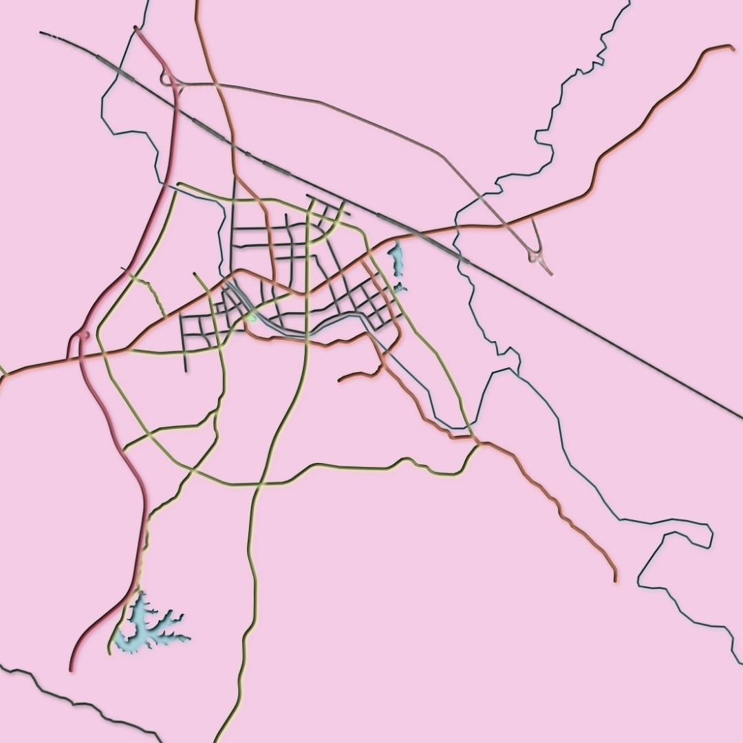 COLOURED ROAD MAP OF ZHONGSHAN, CHINA BY MAPBAKES