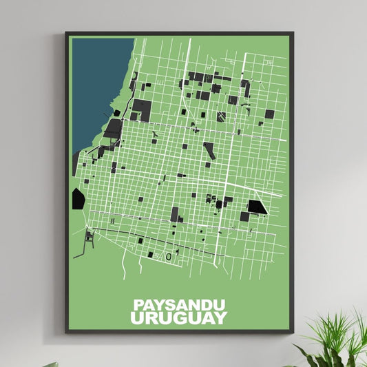 COLOURED ROAD MAP OF PAYSANDU, URUGUAY BY MAPBAKES