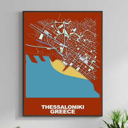 COLOURED ROAD MAP OF THESSALONIKI, GREECE BY MAPBAKES