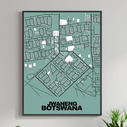 COLOURED ROAD MAP OF JWANENG, BOTSWANA BY MAPBAKES