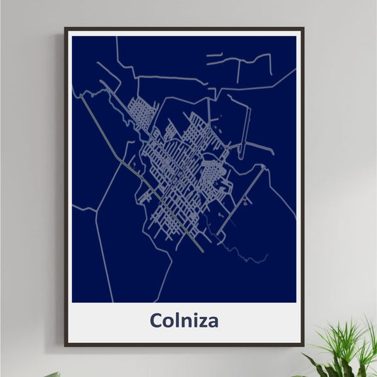 COLOURED ROAD MAP OF COLNIZA, BRAZIL BY MAPBAKES