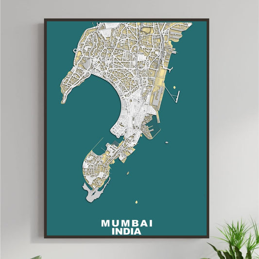 COLOURED ROAD MAP OF MUMBAI, INDIA BY MAPBAKES