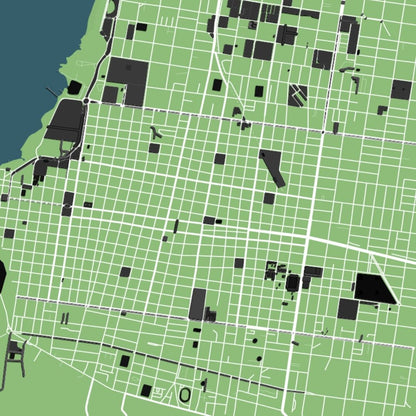 COLOURED ROAD MAP OF PAYSANDU, URUGUAY BY MAPBAKES