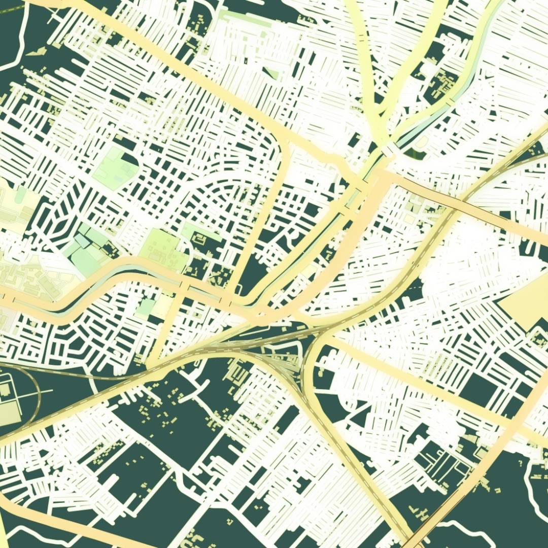 COLOURED ROAD MAP OF ZAGAZIG, EGYPT BY MAPBAKES