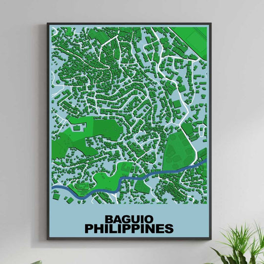 COLOURED ROAD MAP OF BAGUIO, PHILIPPINES BY MAPBAKES