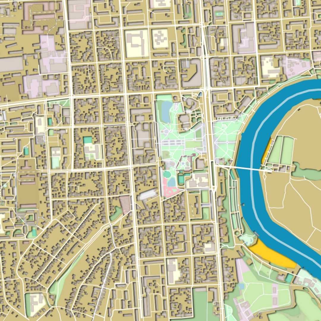 COLOURED ROAD MAP OF TIRASPOL, MOLDOVA BY MAPBAKES